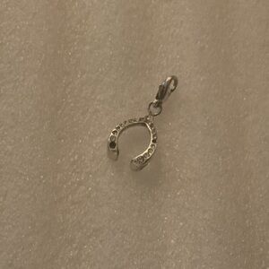 Brighton Wishes Granted Wishbone Charm Silver Tone Engraved Clip-On Vintage